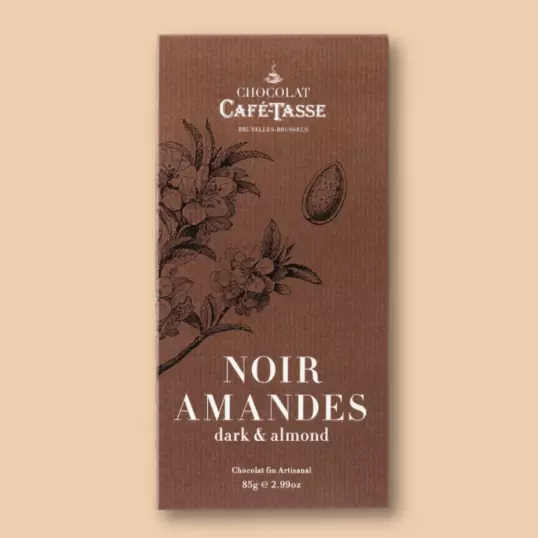 Tablette de chocolat Noir/Amandes - CaféTasse©