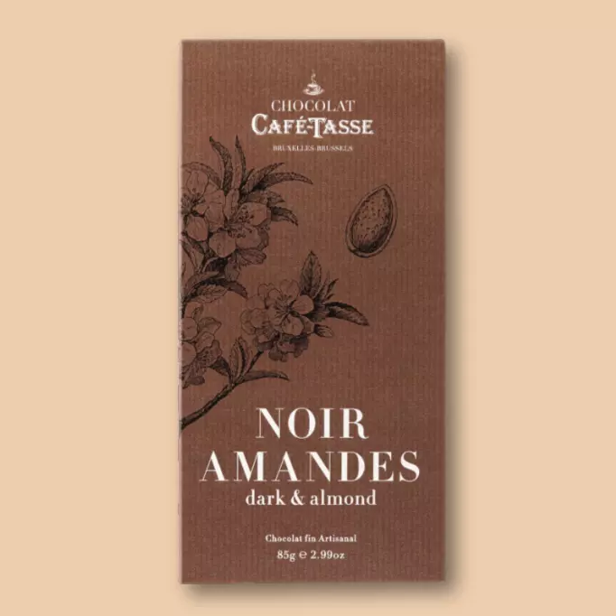 Tablette de chocolat Noir/Amandes - CaféTasse©