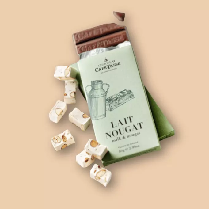 Tablette de chocolat Lait Nougat - CaféTasse