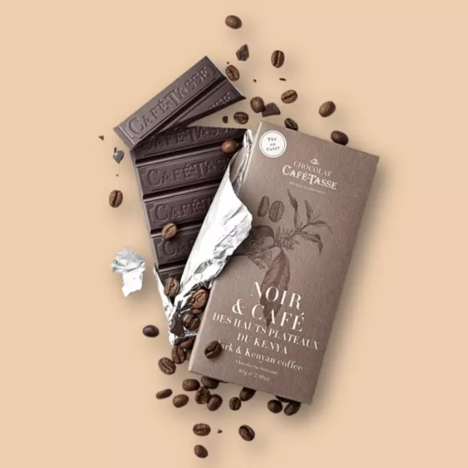 Tablette de chocolat Noir & Café - CaféTasse©
