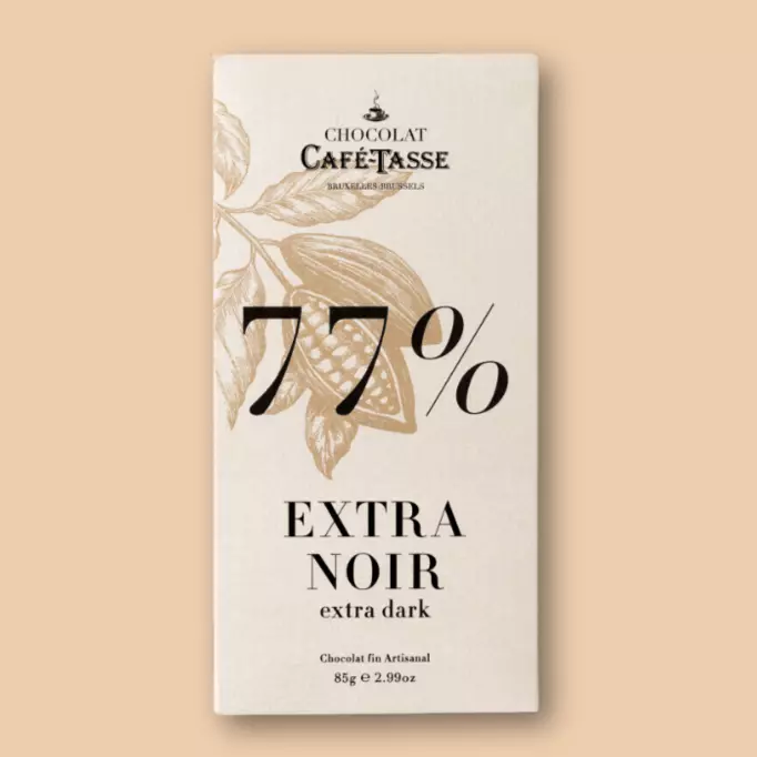 Tablette de chocolat noir 77% - CaféTasse©