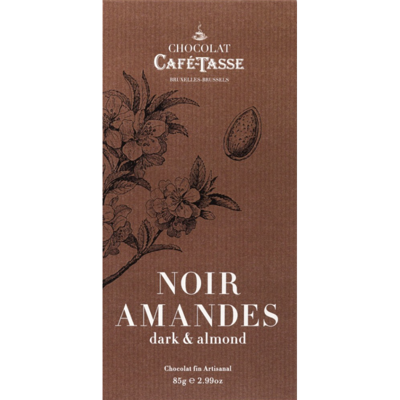 Tablette de chocolat Noir/Amandes - CaféTasse
