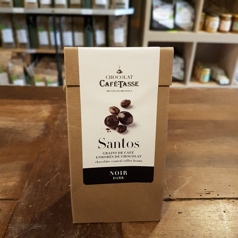 Santos - Grains de Café enrobés - Chocolat Noir - Café Tasse