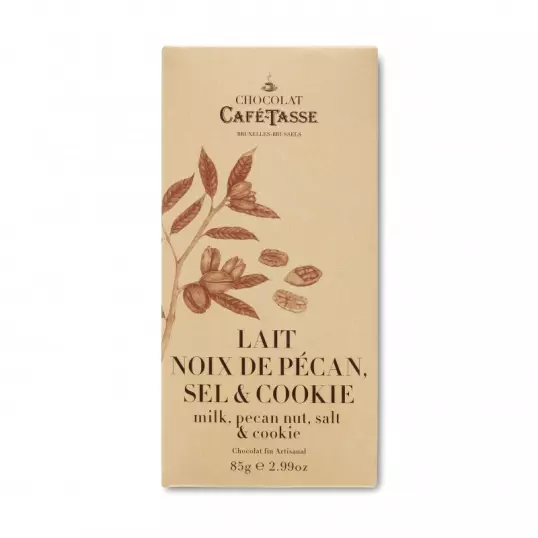 Tablette Lait, Noix de Pécan, Sel et Cookie - Café Tasse®