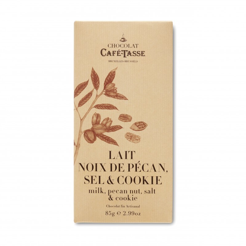 Tablette Lait, Noix de Pécan, Sel et Cookie - Café Tasse®